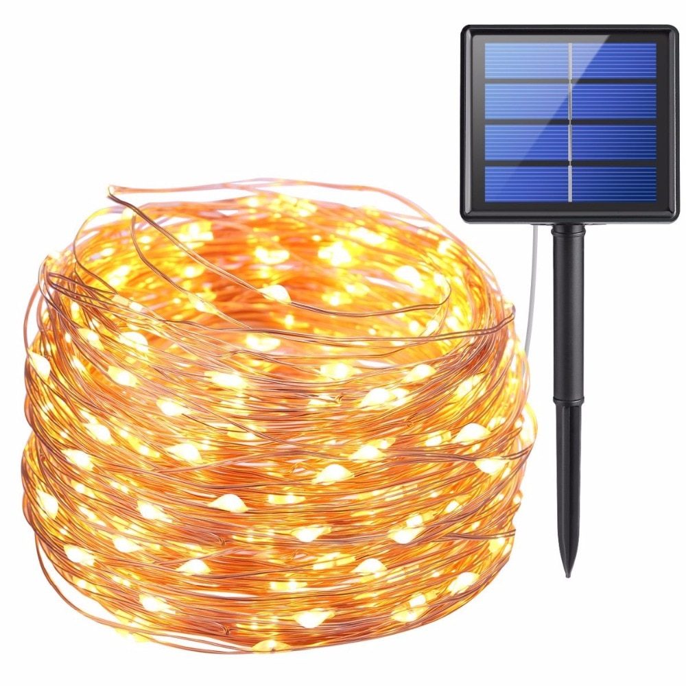 Warm White Solar Energy Outdoor Decorative Fairy Lights