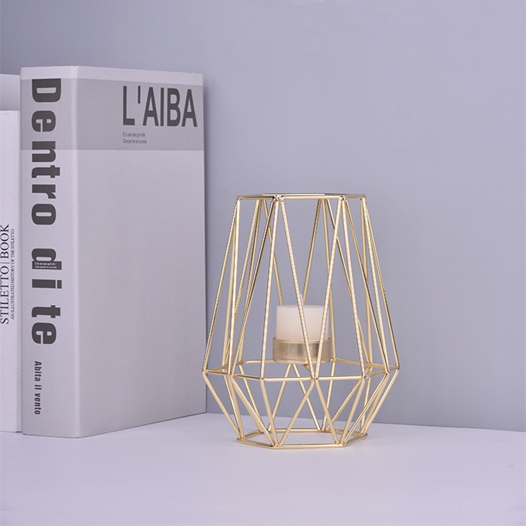 Iron Geometric Candle Holder in Nordic Style