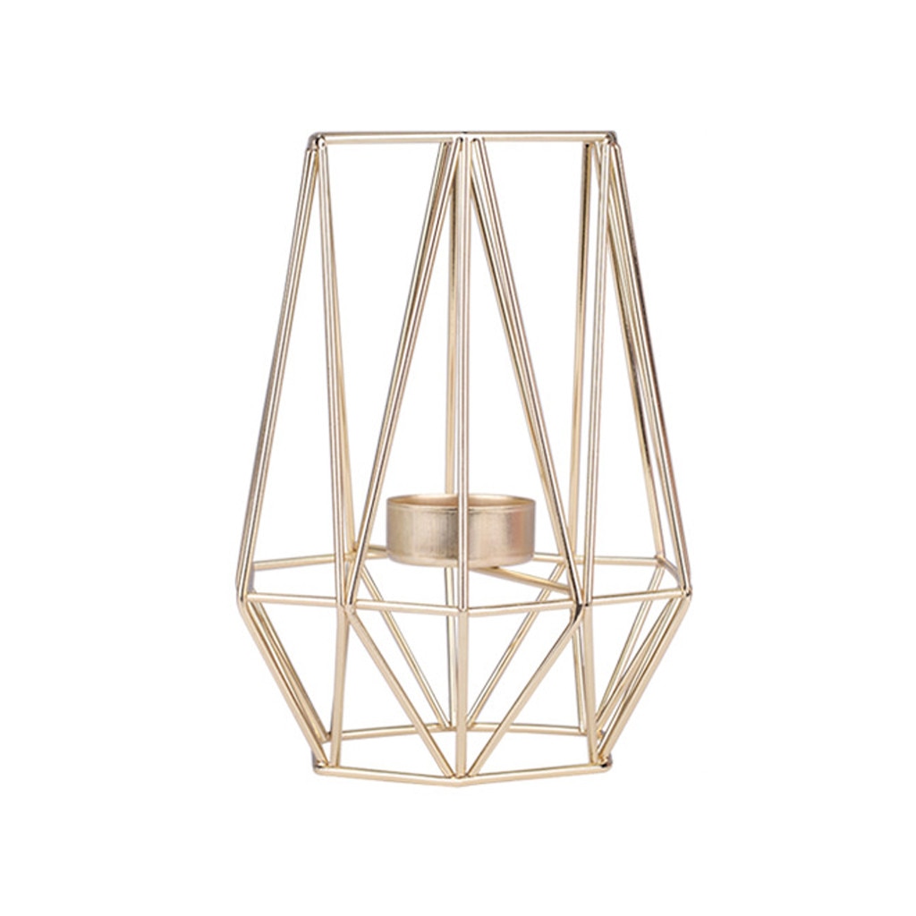 Iron Geometric Candle Holder in Nordic Style