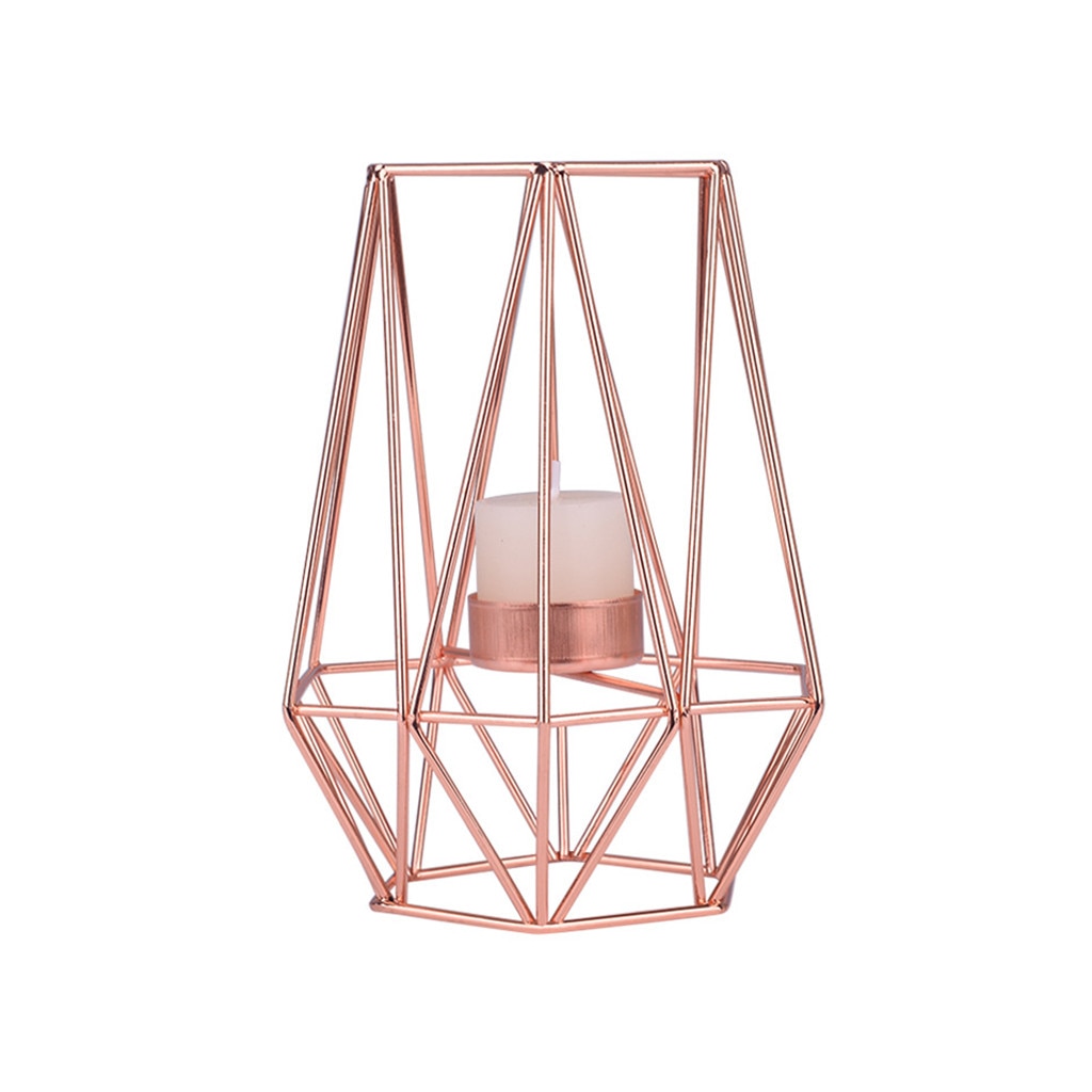 Iron Geometric Candle Holder in Nordic Style