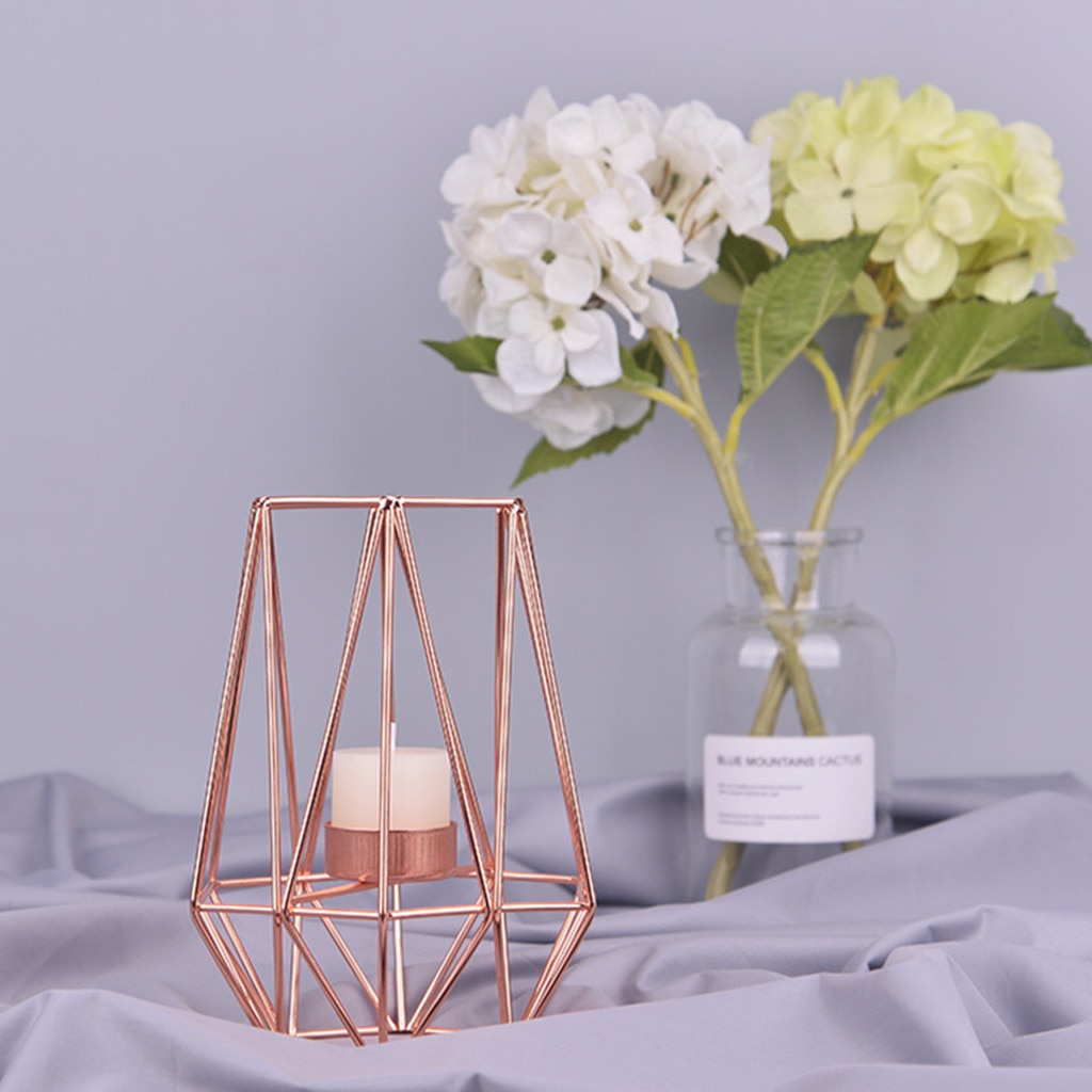 Iron Geometric Candle Holder in Nordic Style