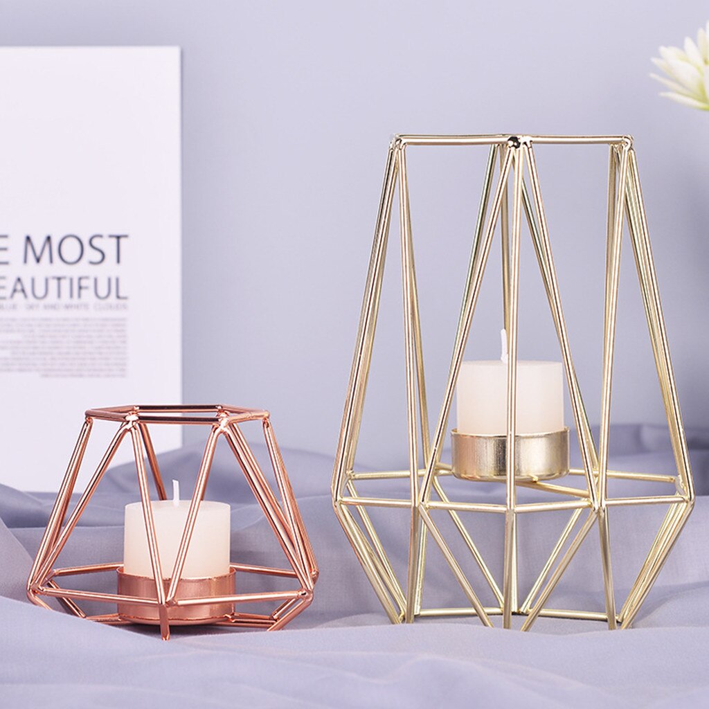 Iron Geometric Candle Holder in Nordic Style