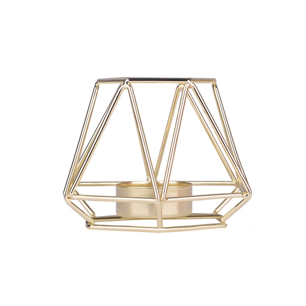 Iron Geometric Candle Holder in Nordic Style